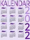 Monthly calendar for 2022. Vertical color calendar 2022, popular calendar. Week starts on Sunday, corporate design. Happy New Year Royalty Free Stock Photo